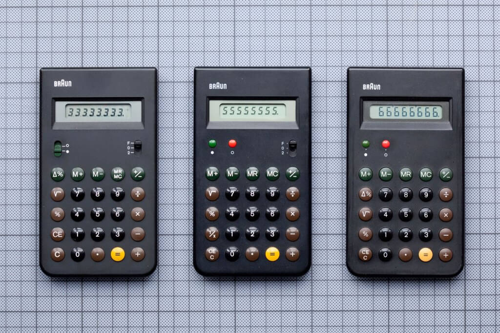 Braun Calculator – Designed by Braun (Dieter Rams + Dietrich Lubs), 1987