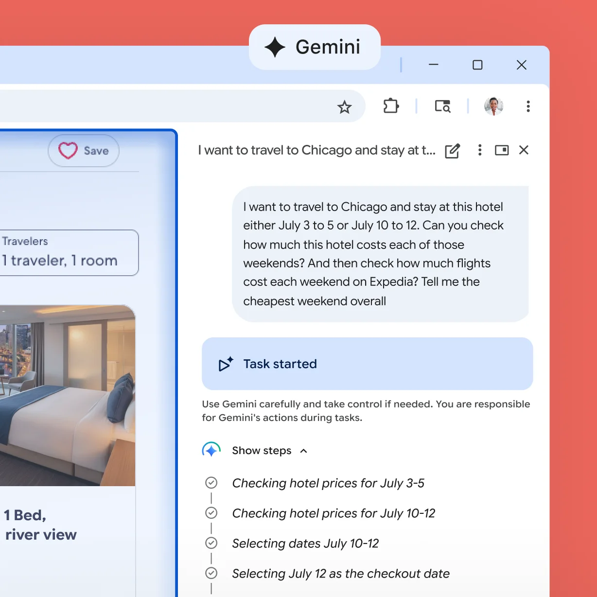 开启 Gemini in Chrome 中的 AI Innovations 体验